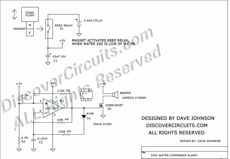 Dog Water Dispenser Alarm designed by David Johnson, P.E.